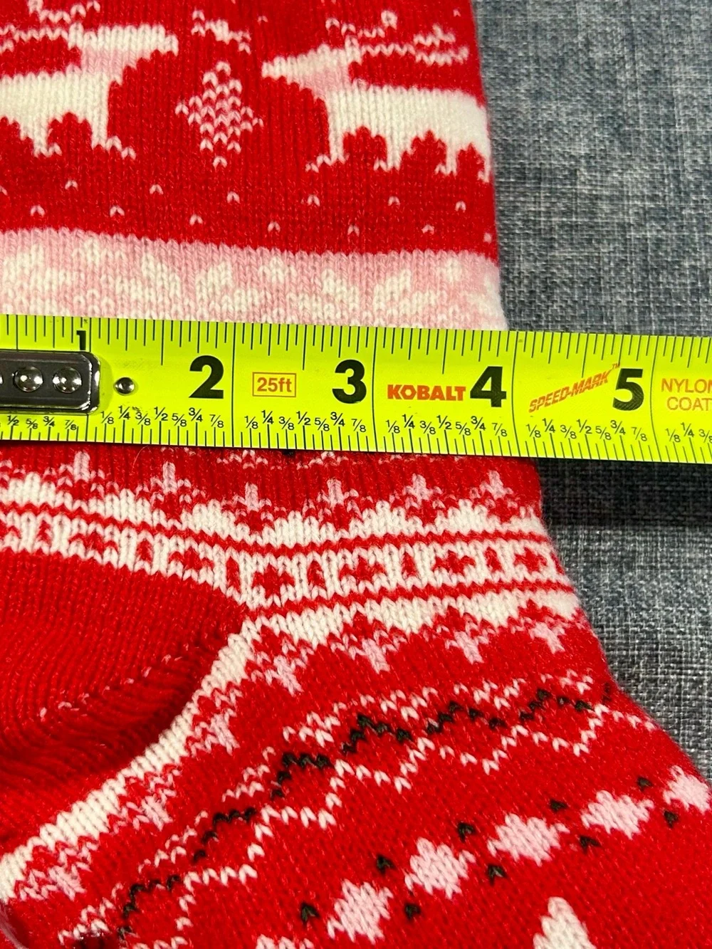 Cozy Red Sherpa-Lined Holiday Patterned non-slip Sock